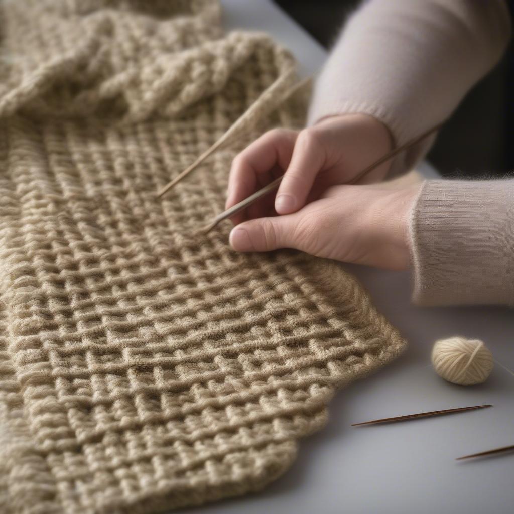 Knitting a Double Basket Weave Scarf