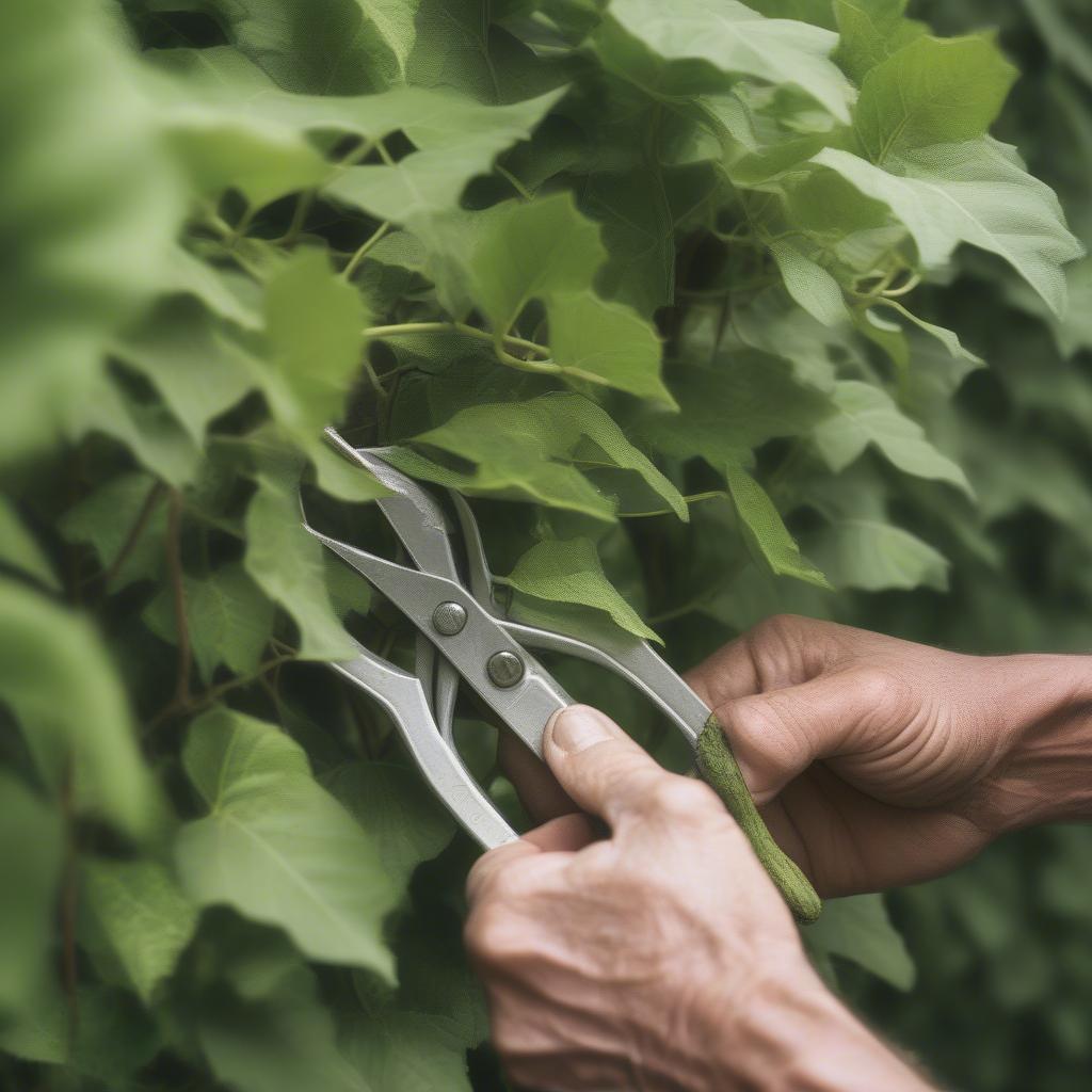 Harvesting Kudzu Vines for Basketry