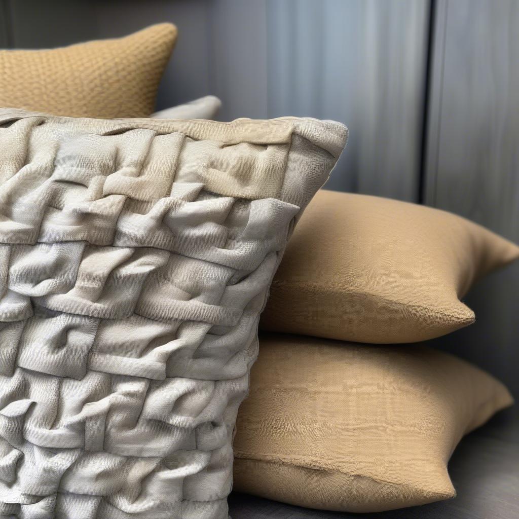 Large Basket Weave Fabric Throw Pillows