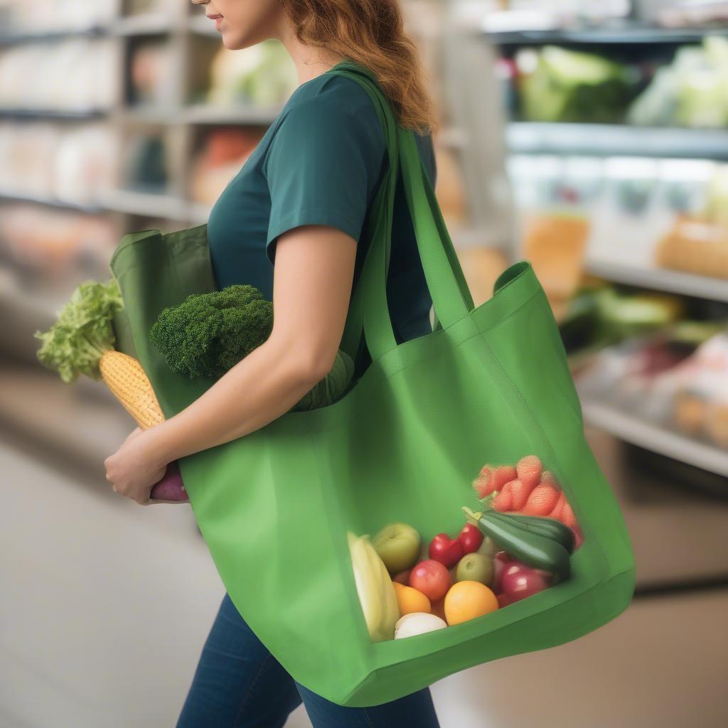 Large Non Woven Tote Bag for Grocery Shopping