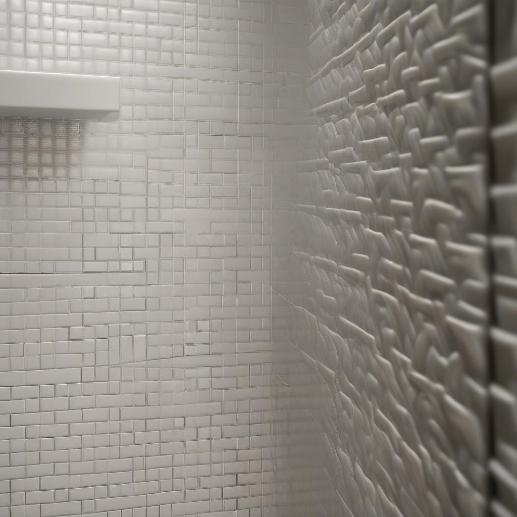 Laufen Basket Weave Tile in a Shower Niche