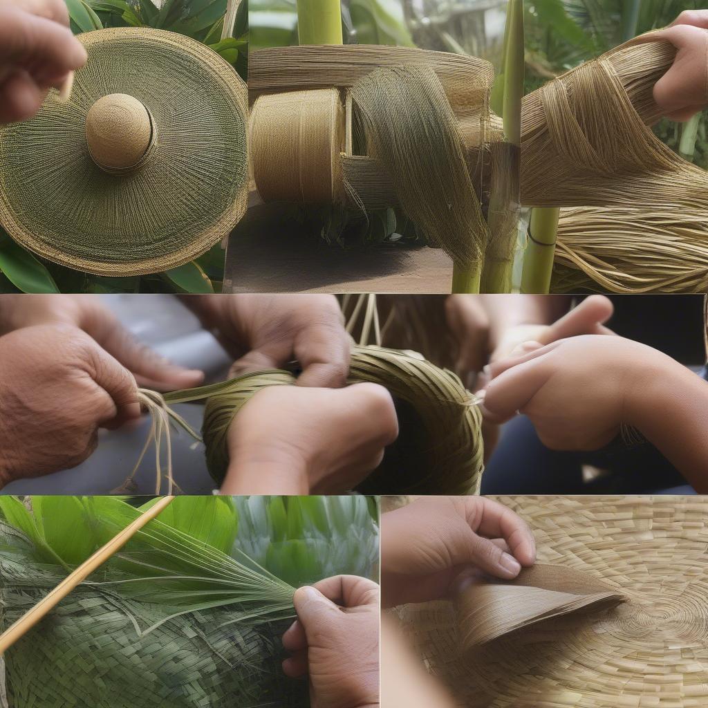 Lauhala Hat Weaving Process in Hawaii