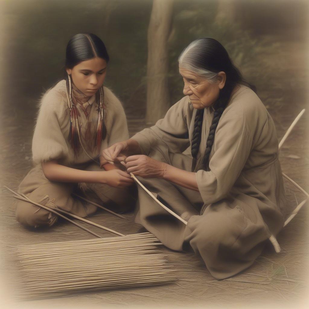 Learning Cherokee Basket Weaving with an Elder