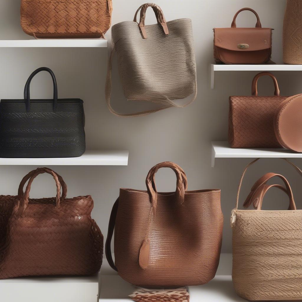 Different Styles of Leather Woven Bags