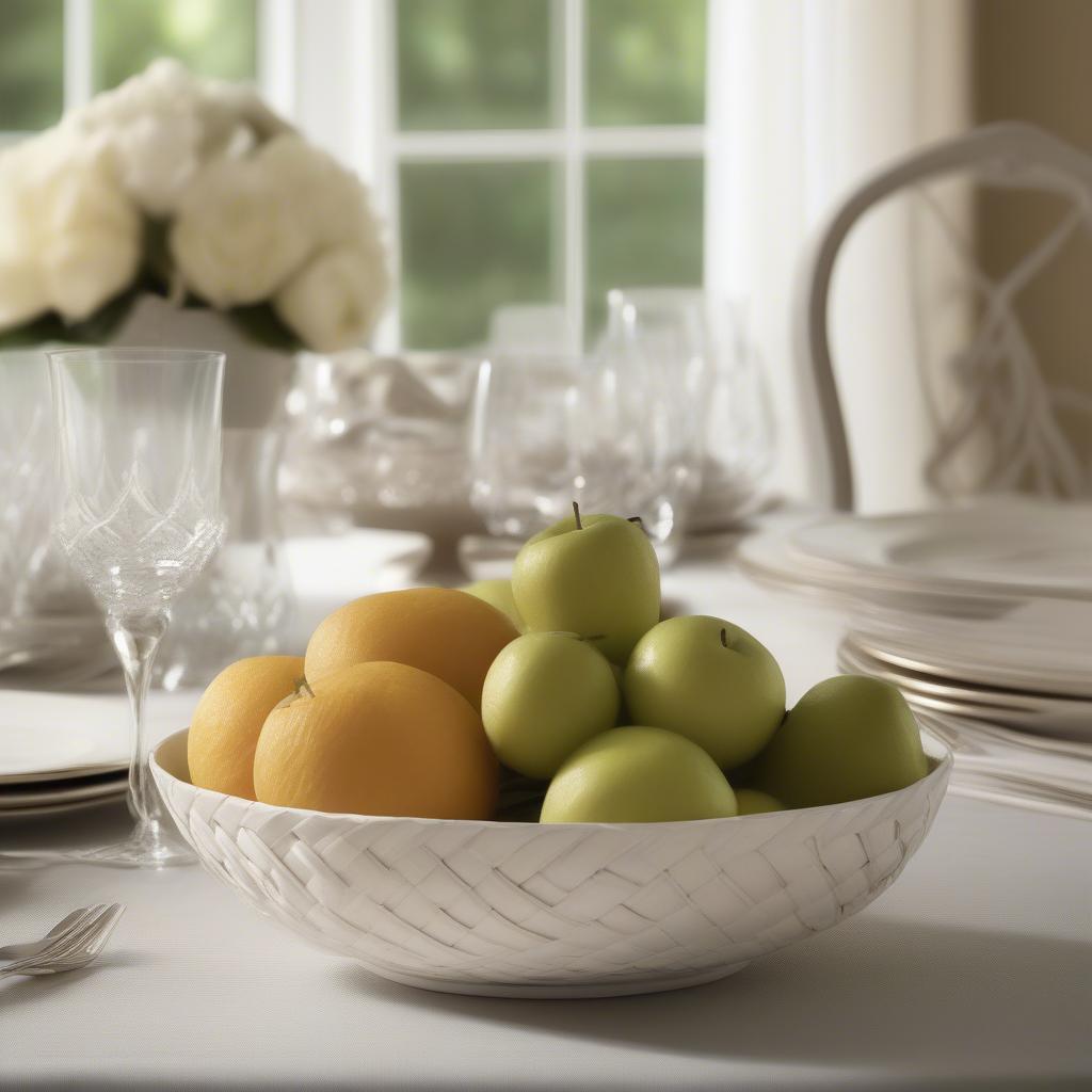 Lenox Basket Weave Bowl in a Table Setting