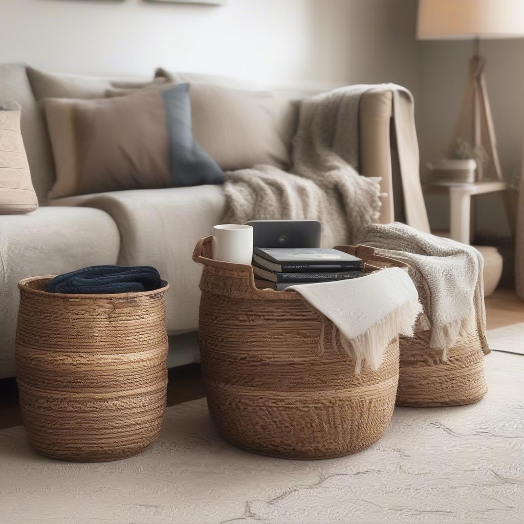 Lidded Baskets in Living Room