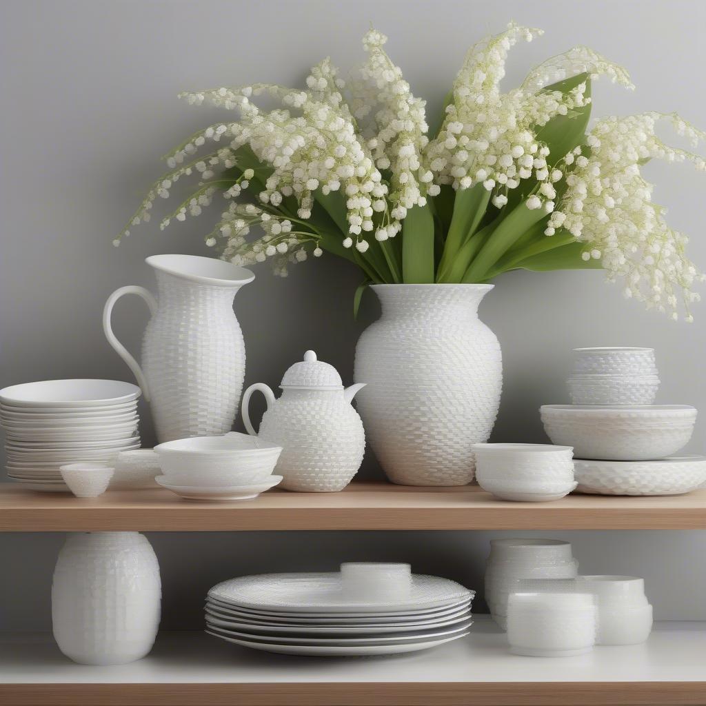 Lily of the Valley Basket Weave Porcelain Collection