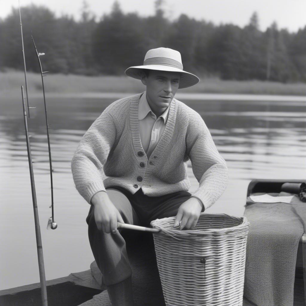 LL Bean Basket Weave Cardigan Historical Photo