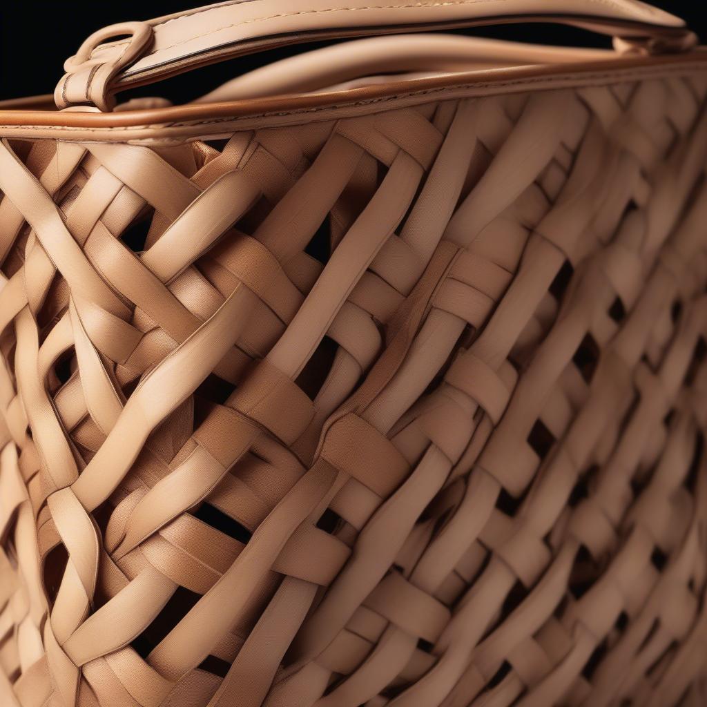 Loewe Medium Woven Basket Bag crafted from natural fibers, showcasing its intricate weave and classic design.