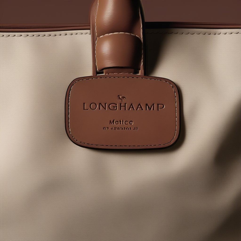 Close-up details of Longchamp bag craftsmanship