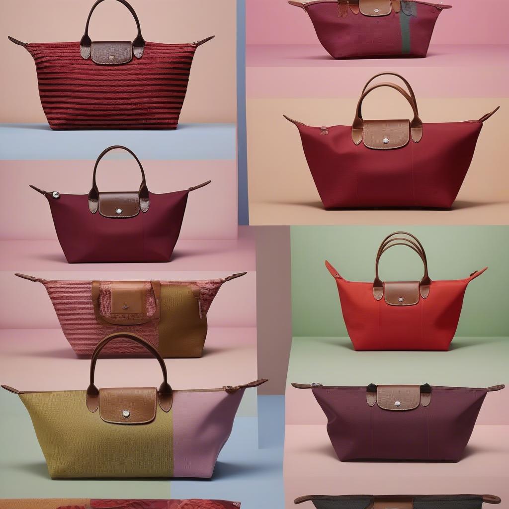 Various Styles of Longchamp Woven Canvas Bags