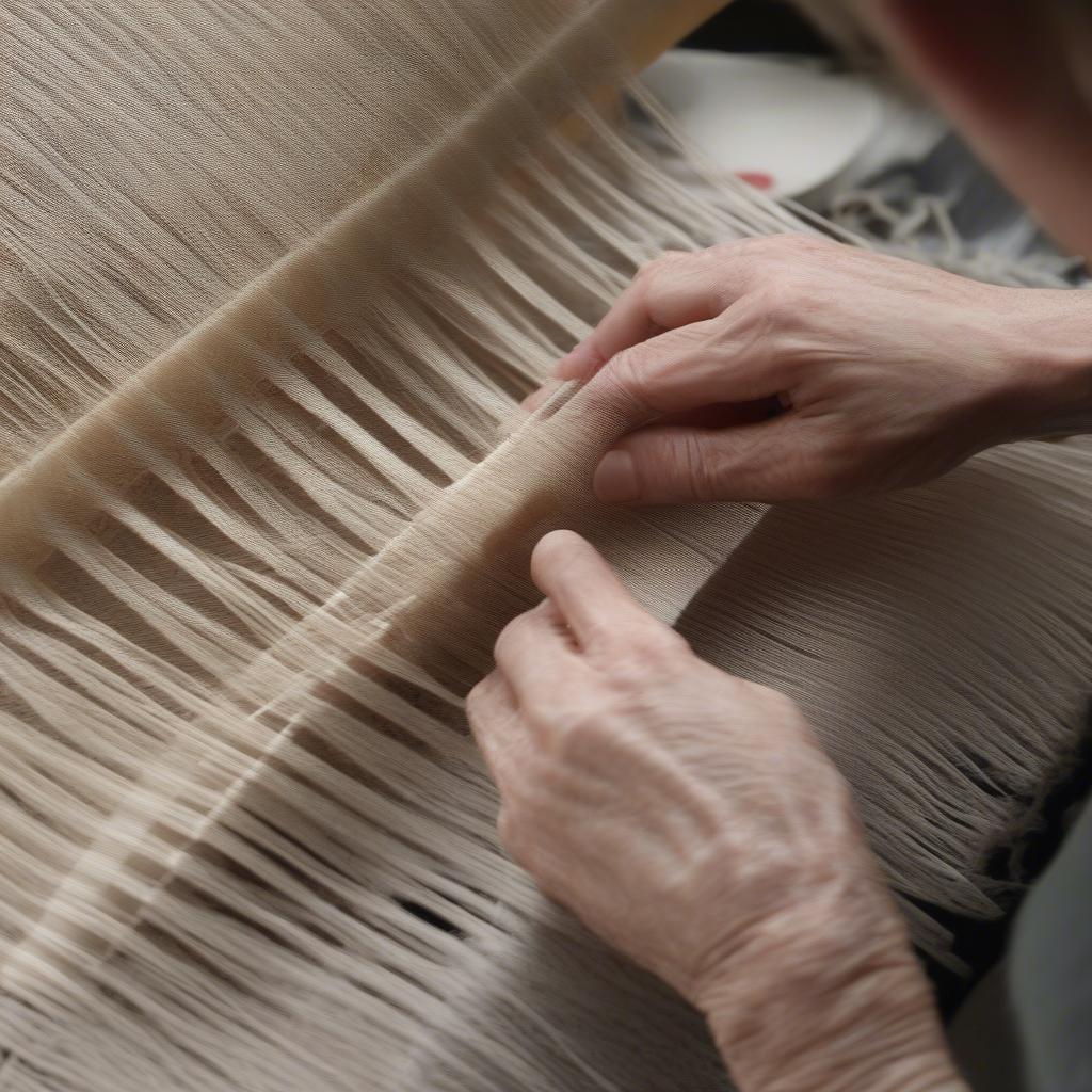 Loom Weaving a Plastic Bag Rug