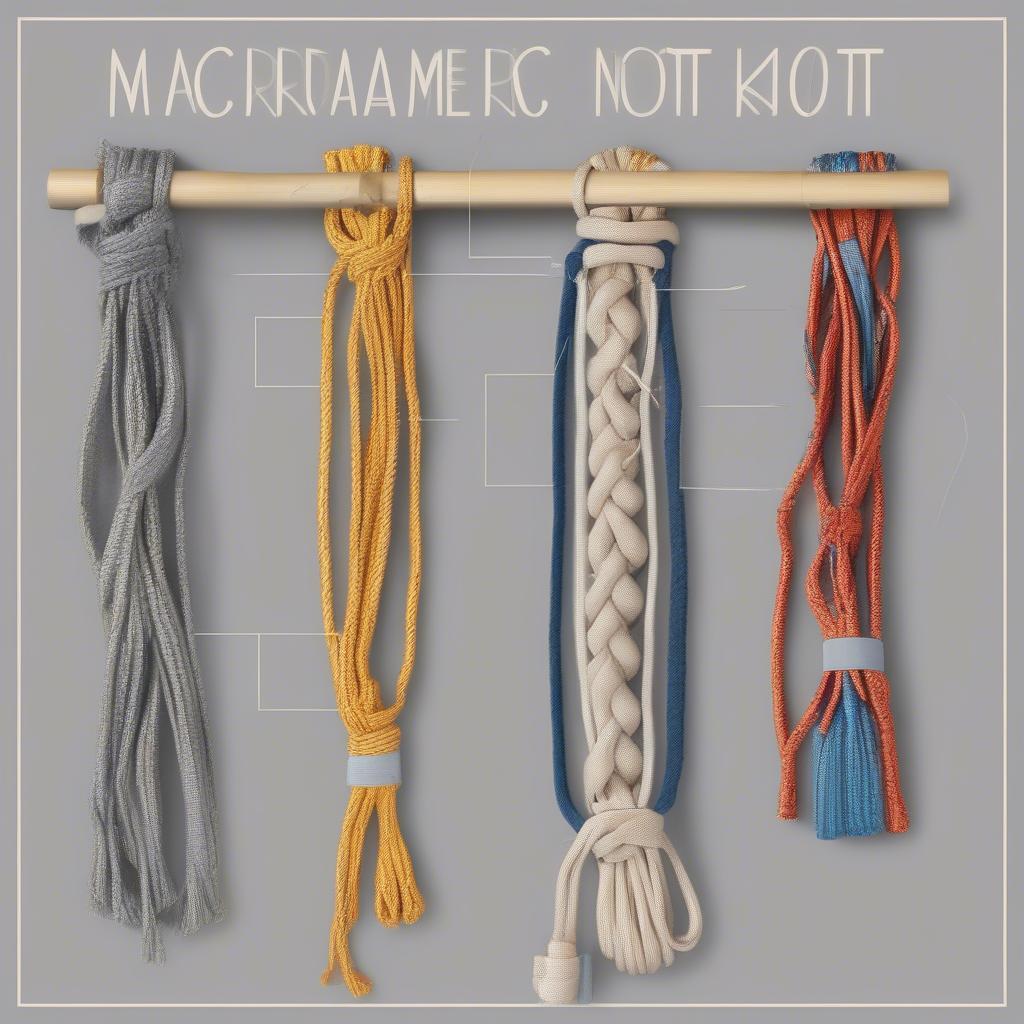 Macrame Bag Basic Knots: Square, Half Hitch, and Lark's Head