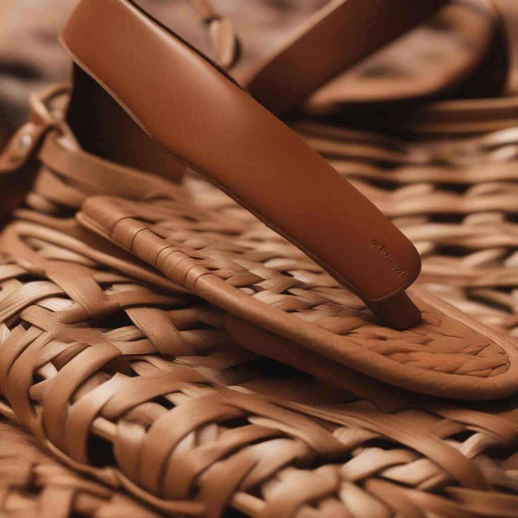 Close-up of Madewell Basket Weave Sandal