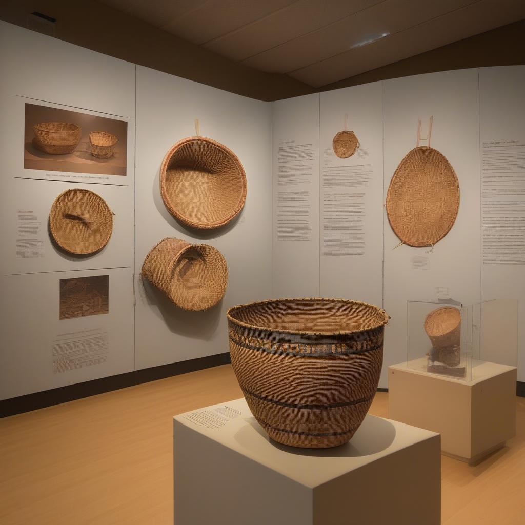 Maidu Basketry Exhibition in a Museum Setting