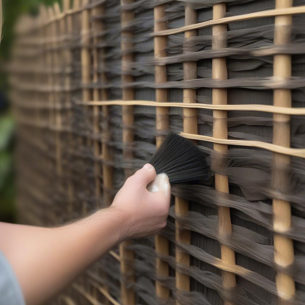 Cleaning a nature's composite basket weave fence