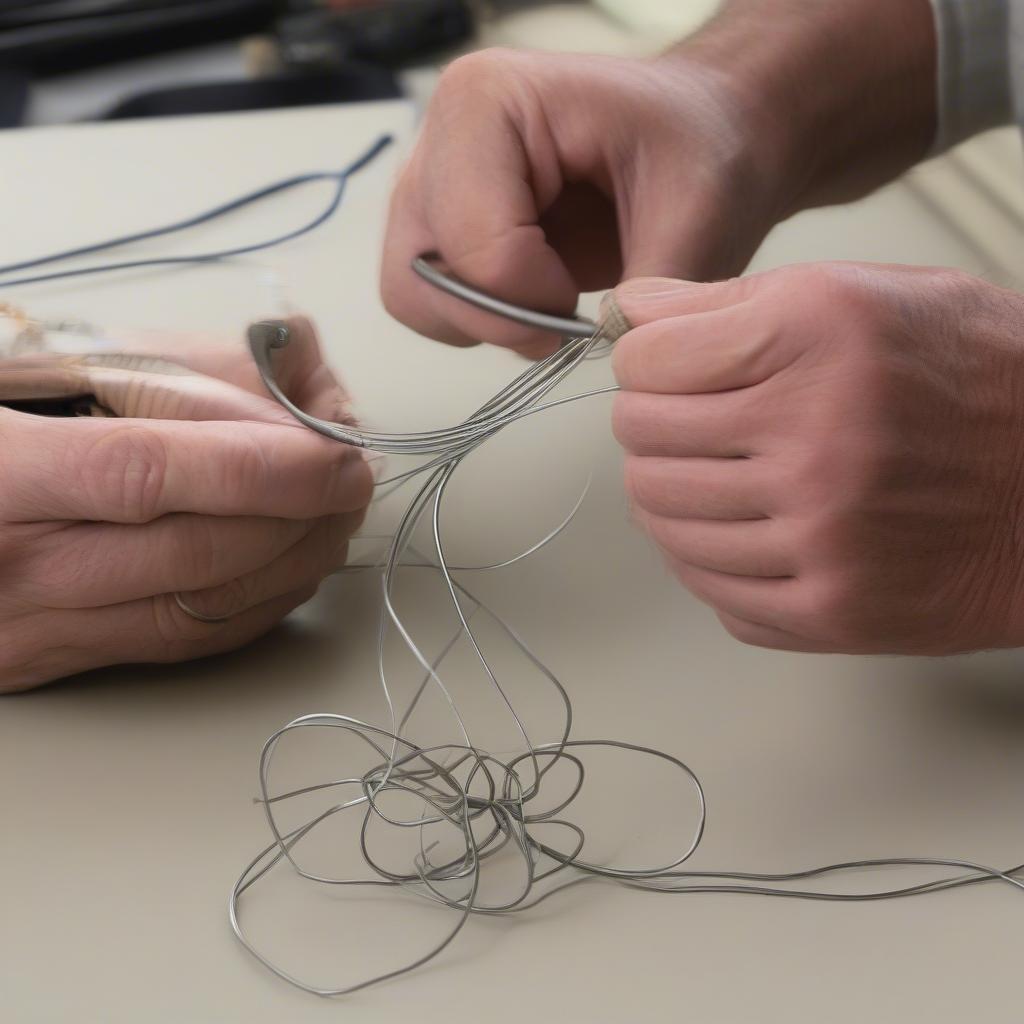 Creating the initial loops for a basket weave wire bracelet