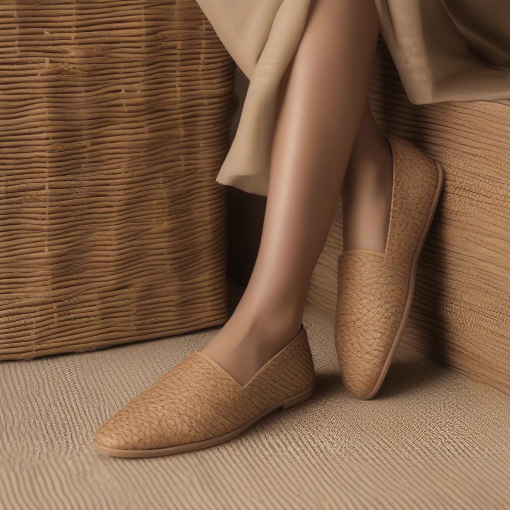 Marisol Basket Weave Flats Materials: Raffia, Jute, and Leather