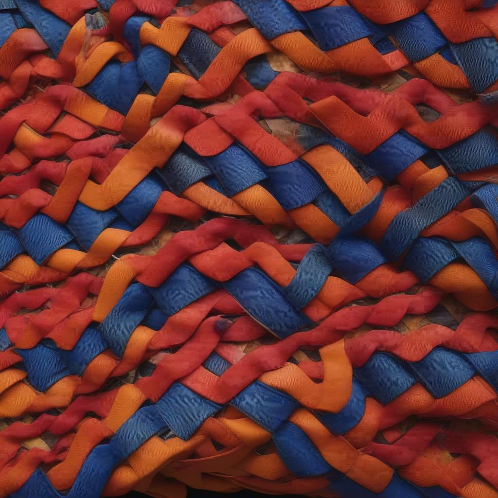 Close-up view of a Woven Marni Market Tote Bag