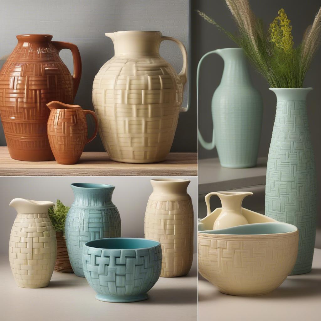 Examples of McCoy Pottery Basket Weave