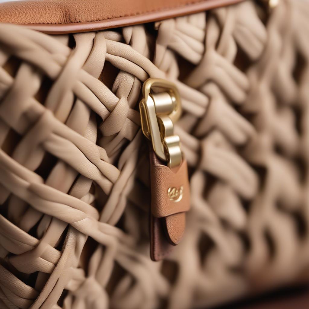 Close-up of the McGraw Woven Camera Bag showing its intricate details and craftsmanship.