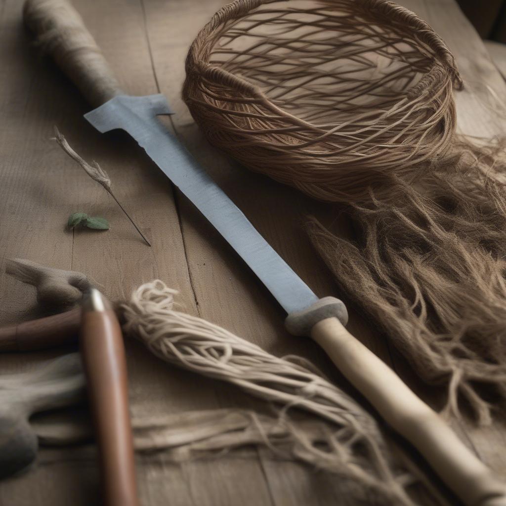 Medieval Basket Weaving: Knives and Awls Used for Shaping and Piercing