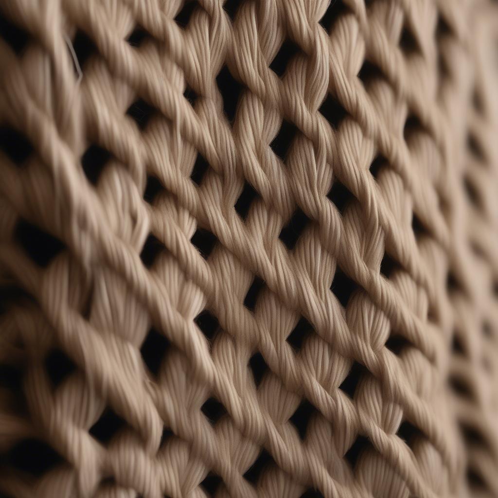 Close-up of a mega weave bag showcasing intricate details