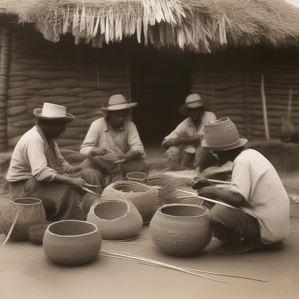 Men Weaving Traditional Baskets