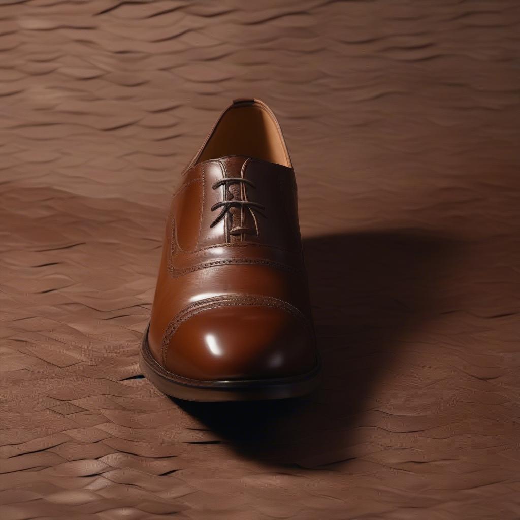 Men's basket weave Oxford shoes in brown leather.