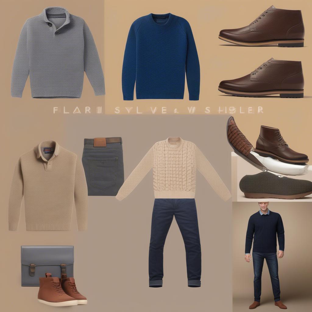 Different styling options for the flara basket weave pullover, featuring casual and smart-casual looks.