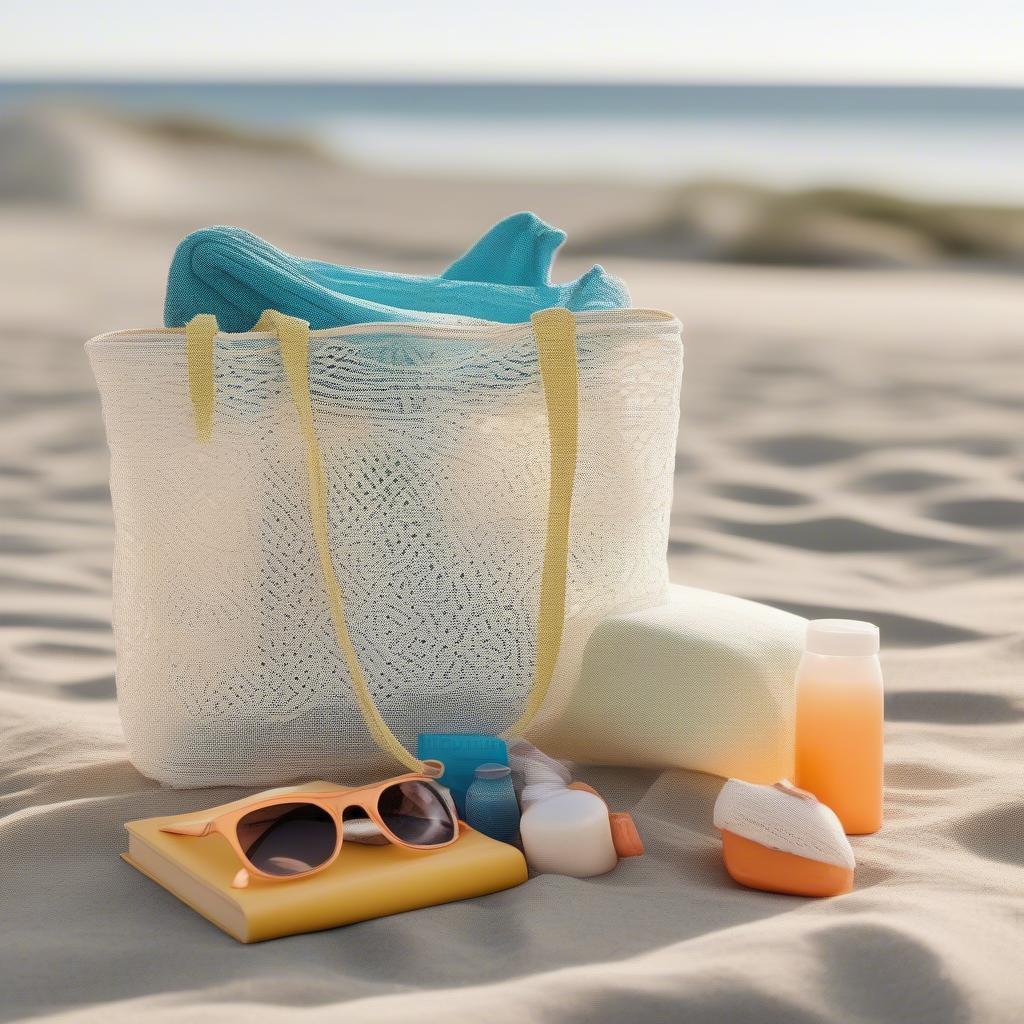 Mesh Weave Bag at the Beach