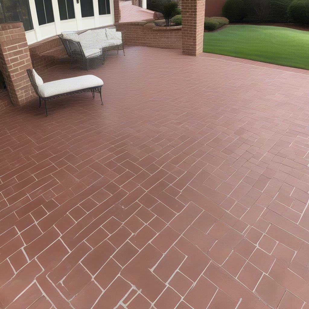 Revitalizing a Patio with a Metal Basket Weave Stencil