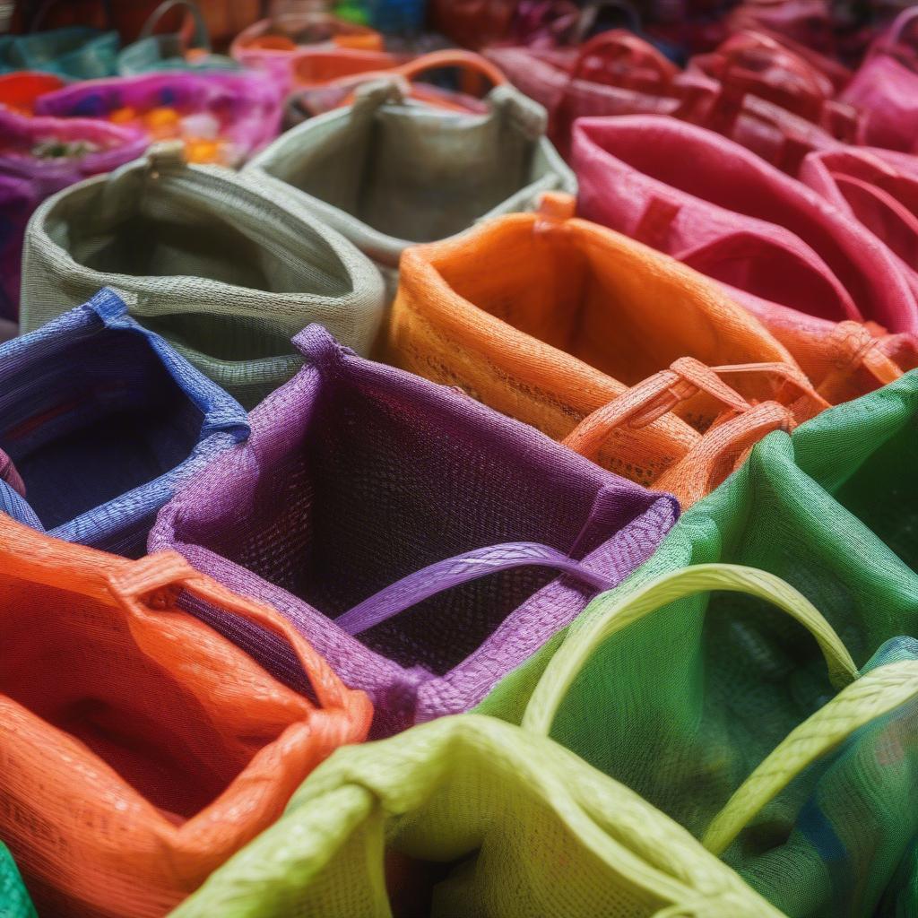 Vibrant Mexico Plastic Woven Market Bags