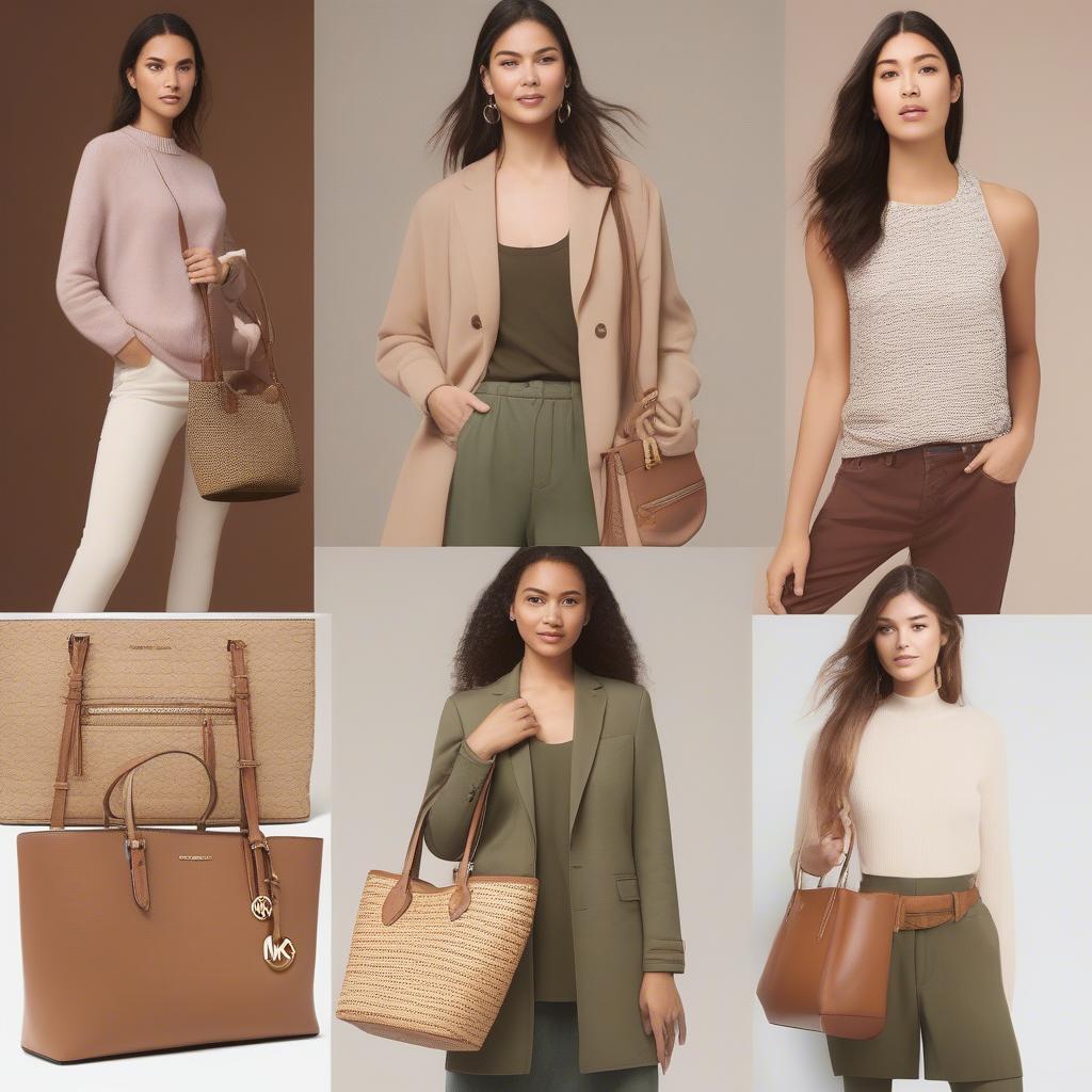 Styling ideas for the Michael Kors Ivy Medium Woven Tote Bag