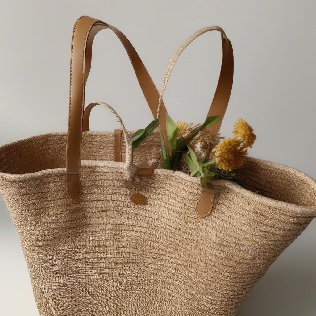 Michael Kors natural woven market bag