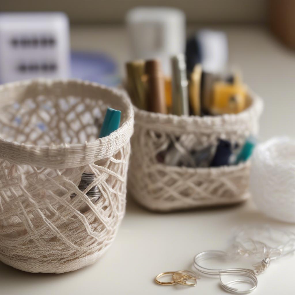 Mini Open Weave Baskets for Storage