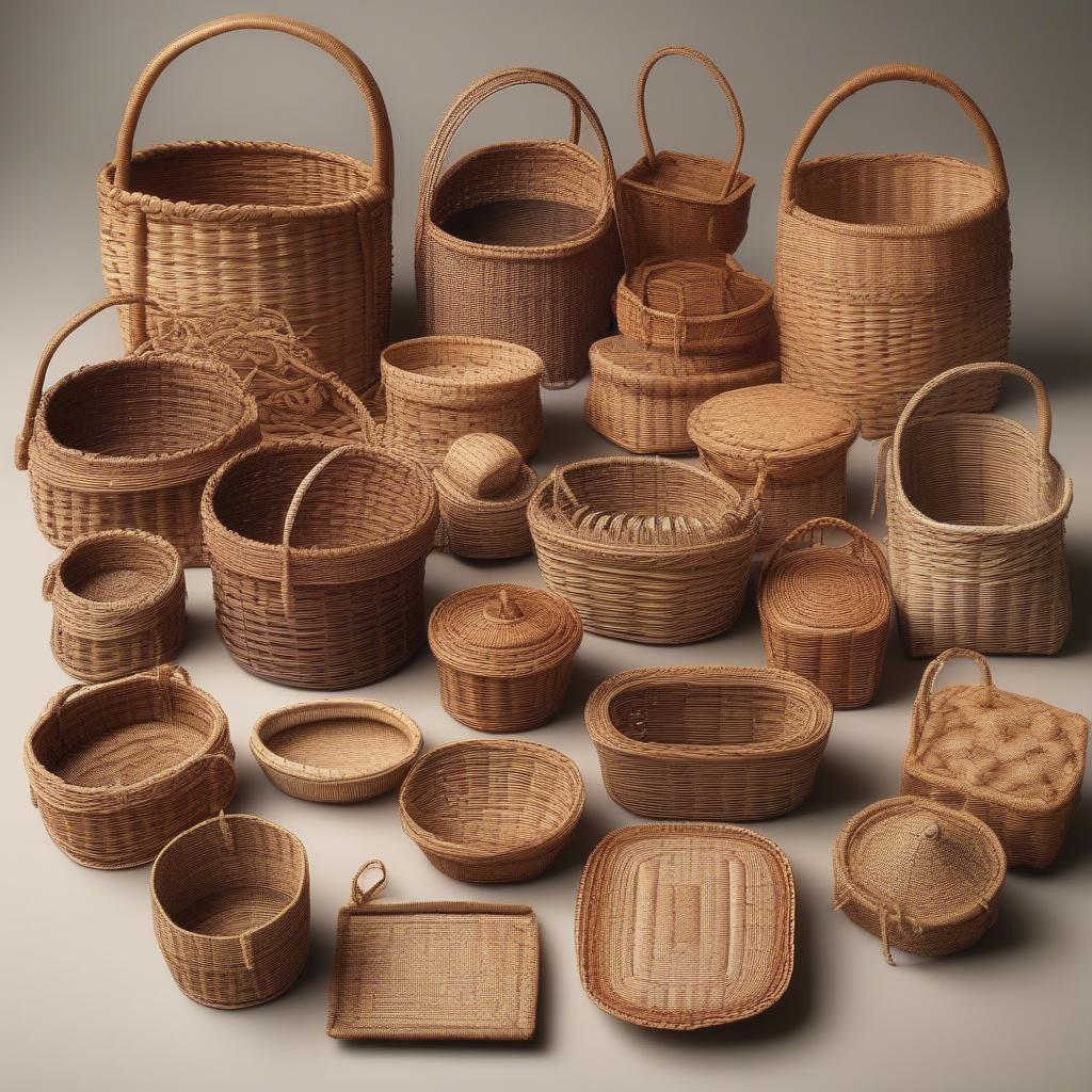 Collection of Miniature Wicker Baskets