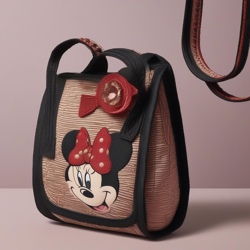 Minnie Mouse Woven Bag Close-Up Details