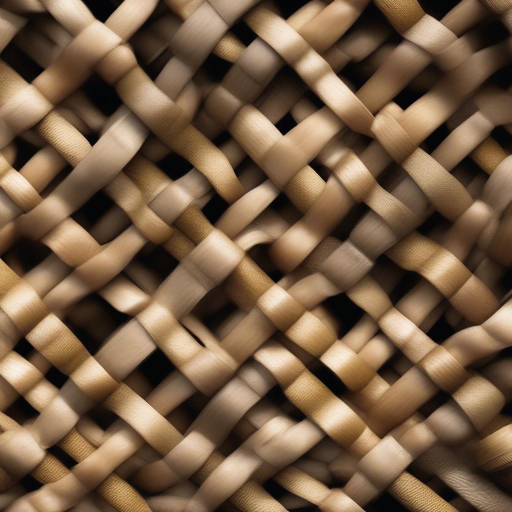 MK 9 Holder Basket Weave Materials: Close-up of wicker and rattan strands used in crafting the basket, showcasing their natural textures and colors.