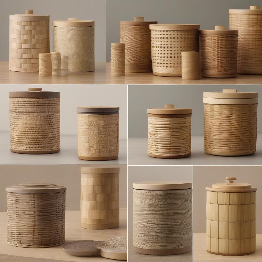 Modern Basket Weave Canister Options