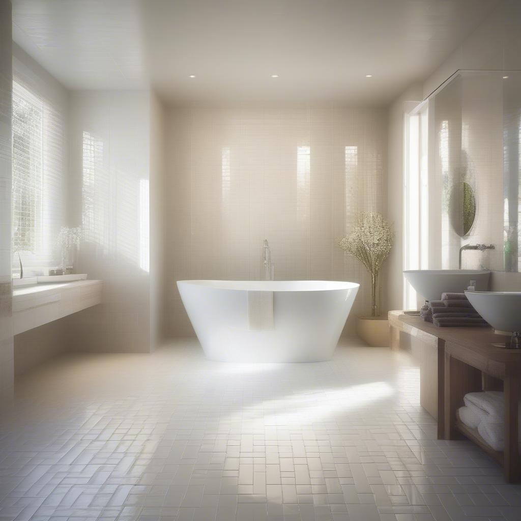 Modern Basket Weave Tile in a Bathroom