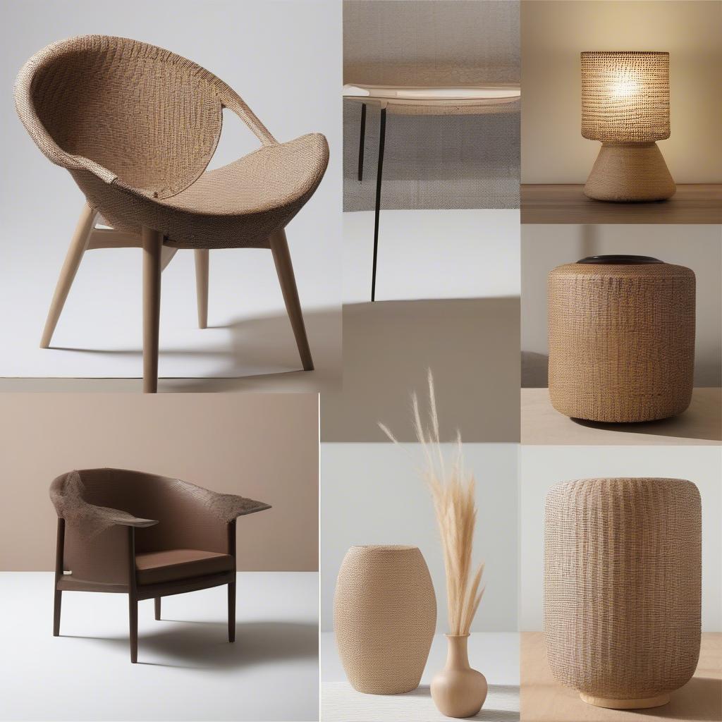 Examples of modern furniture incorporating the 3 mag basket weave, showcasing its versatility in contemporary design.