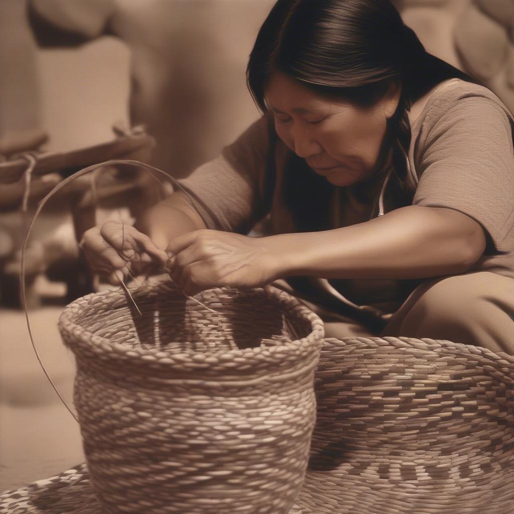 Modern Navajo Basket Weaving