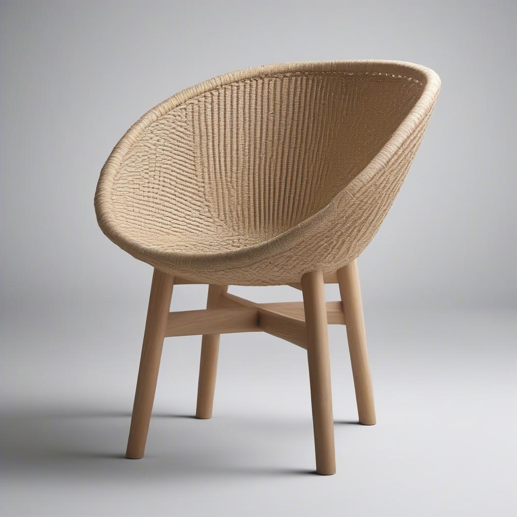 Modern Nordic Basket Inspired Design: A Contemporary Chair Featuring Woven Elements