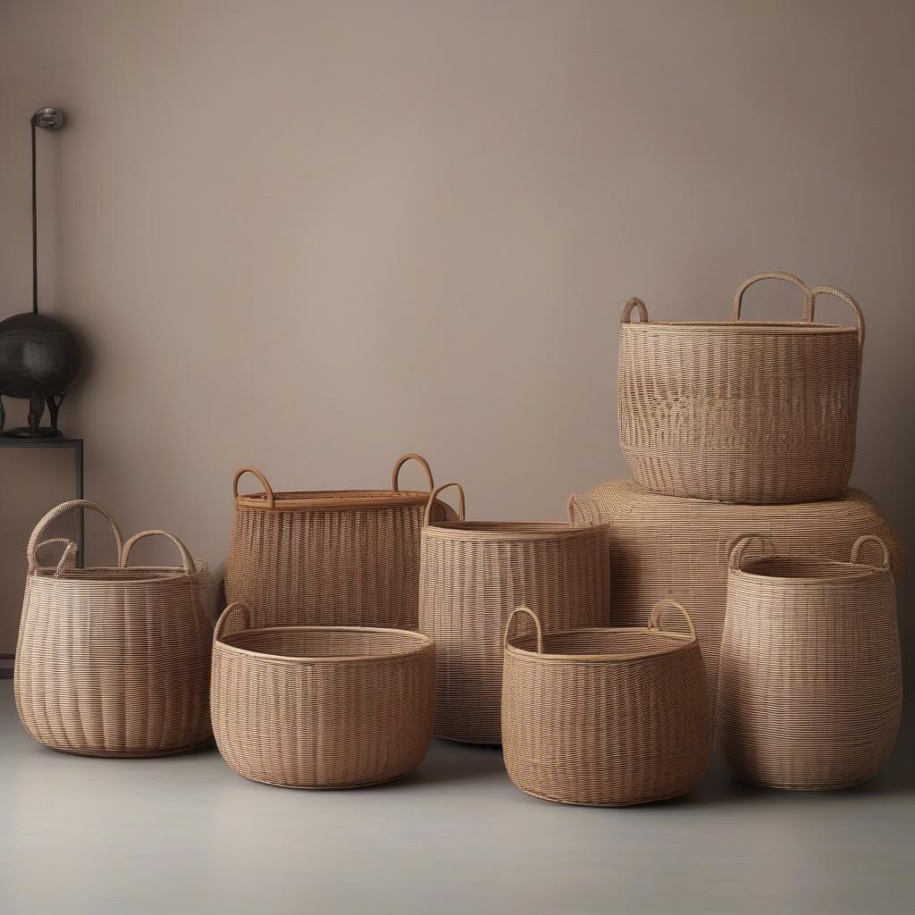 Contemporary wicker and rattan basket designs