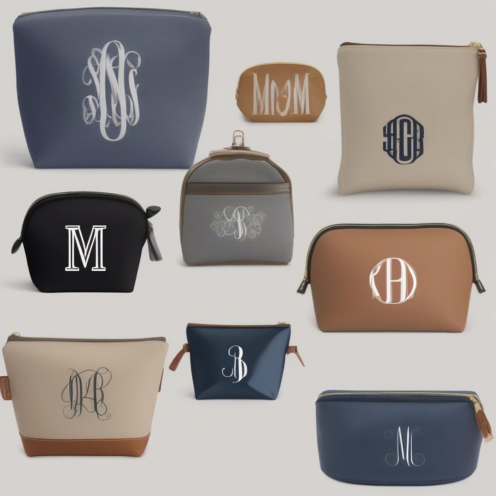 Monogram Styles and Fonts for Cosmetic Bags