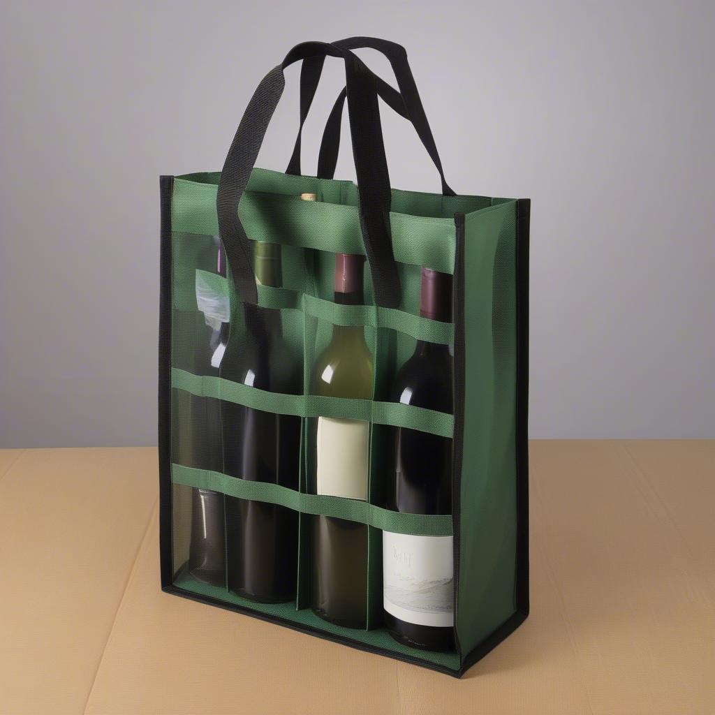 Multi-Bottle Wine Non Woven Bag with Dividers