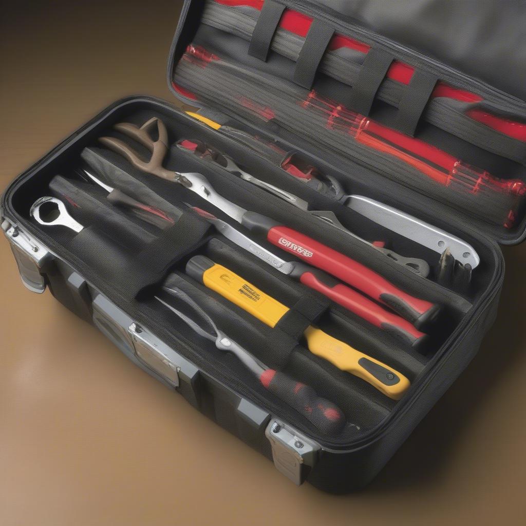 Organizing Tools in a Basket Weave Case