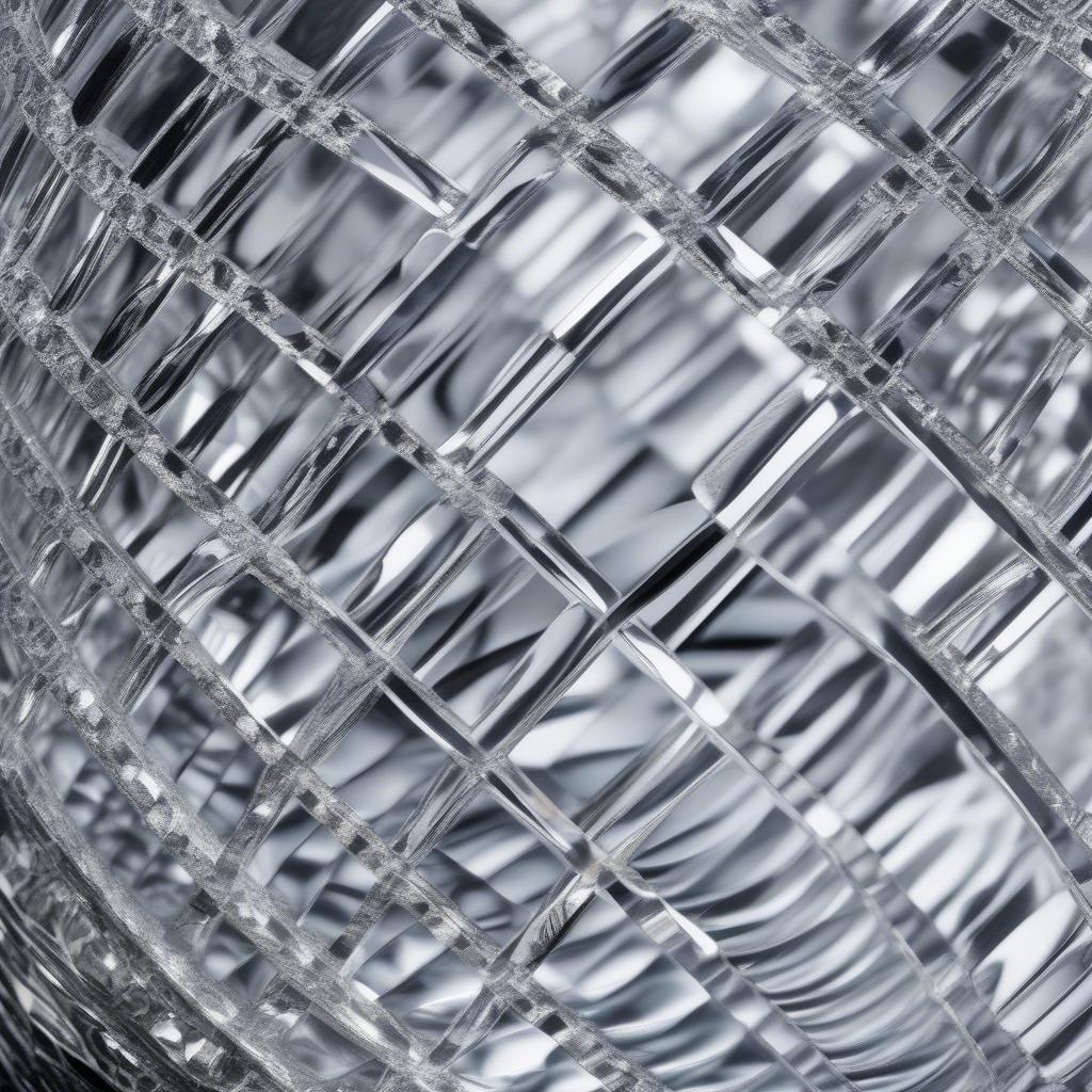 Nachtmann Bossa Nova Basket-Weave Vase: A close-up view of the vase, highlighting its intricate basket-weave pattern and crystal clarity.