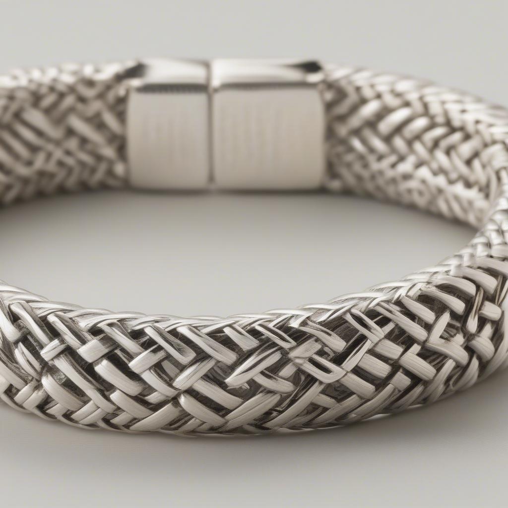 Silver Nantucket Basket Weave Bracelet